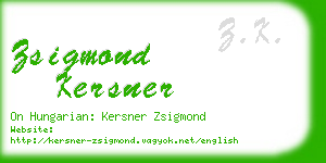 zsigmond kersner business card